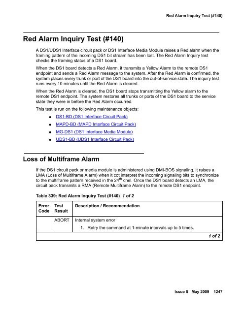 Demand test descriptions and error codes - Avaya Support