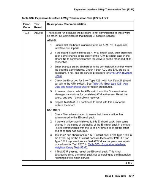 Demand test descriptions and error codes - Avaya Support