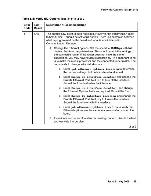 Demand test descriptions and error codes - Avaya Support