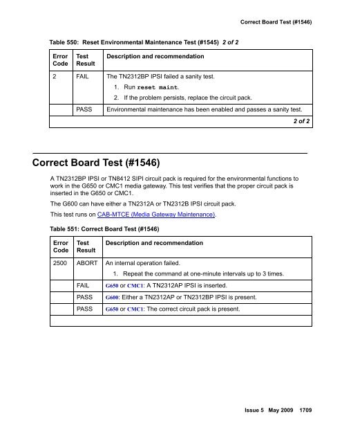 Demand test descriptions and error codes - Avaya Support