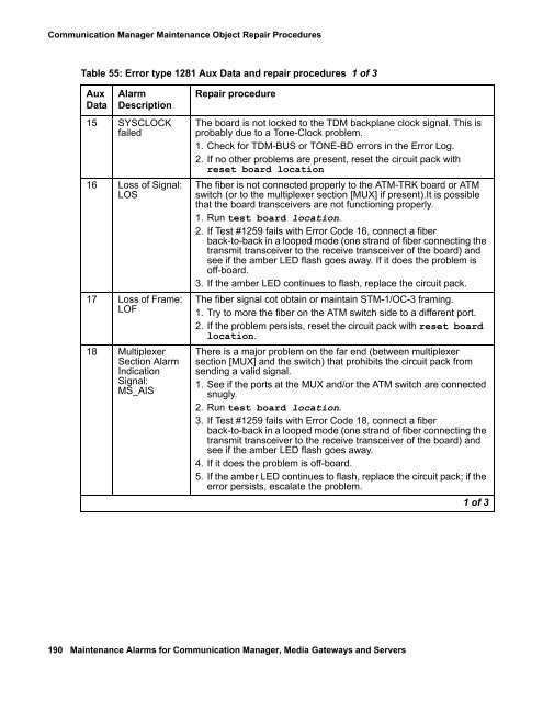 Demand test descriptions and error codes - Avaya Support