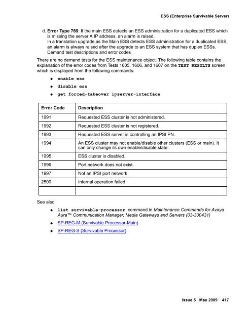 Demand test descriptions and error codes - Avaya Support