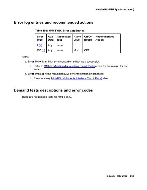 Demand test descriptions and error codes - Avaya Support