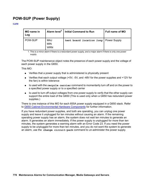 Demand test descriptions and error codes - Avaya Support