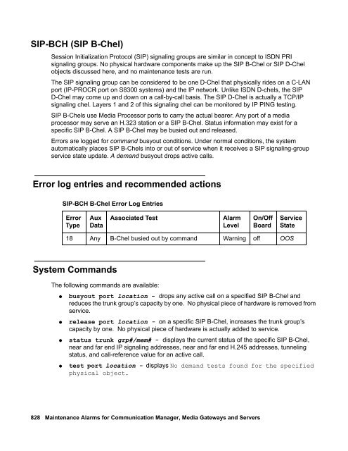 Demand test descriptions and error codes - Avaya Support