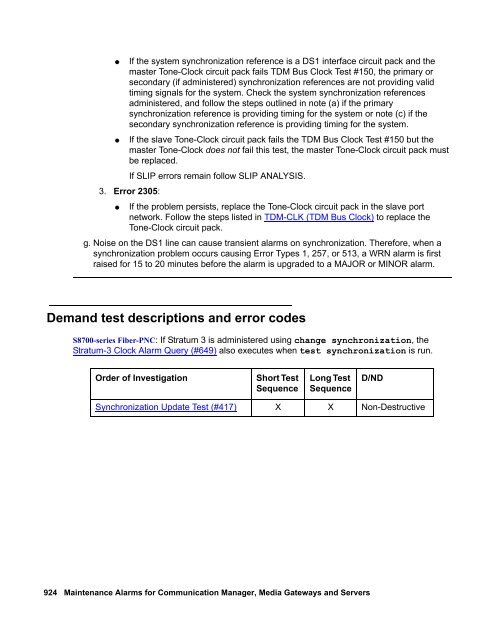 Demand test descriptions and error codes - Avaya Support