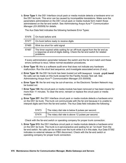 Demand test descriptions and error codes - Avaya Support