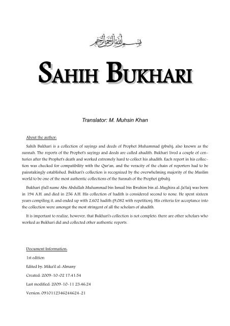 Sahih Bukhari - Bihar Anjuman