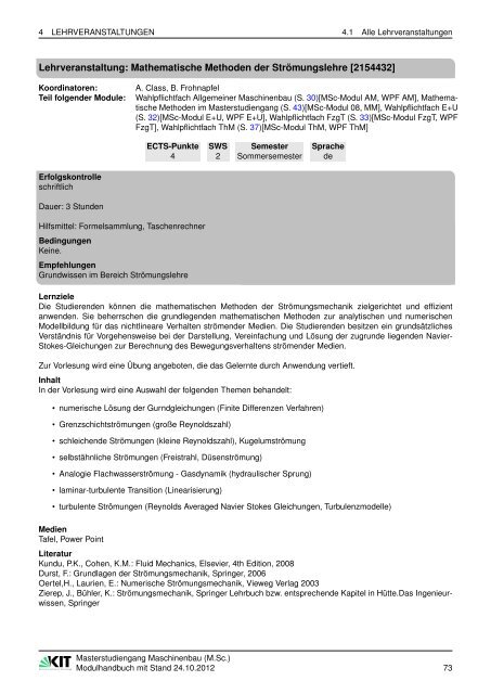 Modulhandbuch Masterstudiengang Maschinenbau (M.Sc.)
