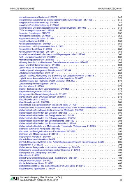 Modulhandbuch Masterstudiengang Maschinenbau (M.Sc.)