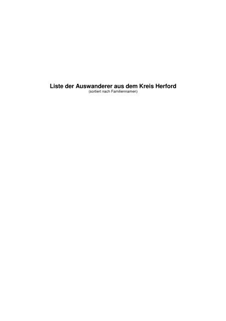 Liste der Auswanderer aus dem Kreis Herford - Amerikanetz