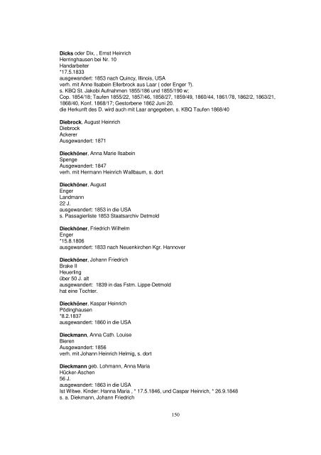 Liste der Auswanderer aus dem Kreis Herford - Amerikanetz