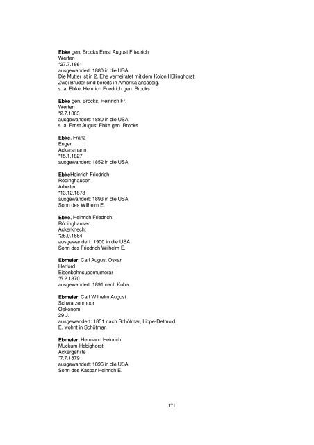 Liste der Auswanderer aus dem Kreis Herford - Amerikanetz