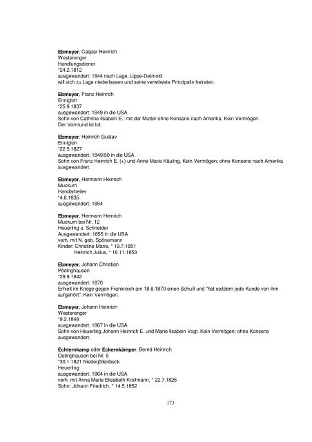 Liste der Auswanderer aus dem Kreis Herford - Amerikanetz