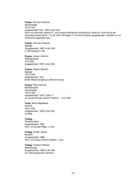 Liste der Auswanderer aus dem Kreis Herford - Amerikanetz