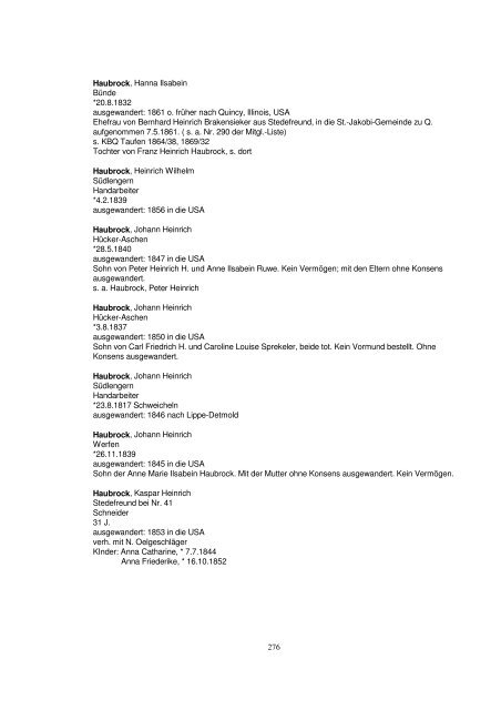 Liste der Auswanderer aus dem Kreis Herford - Amerikanetz