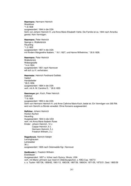 Liste der Auswanderer aus dem Kreis Herford - Amerikanetz