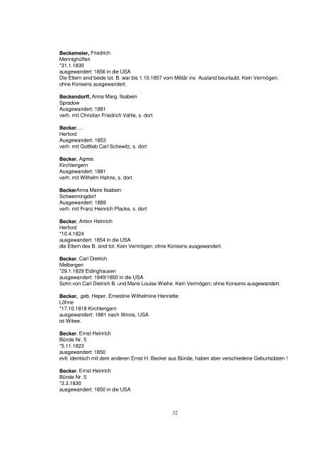 Liste der Auswanderer aus dem Kreis Herford - Amerikanetz