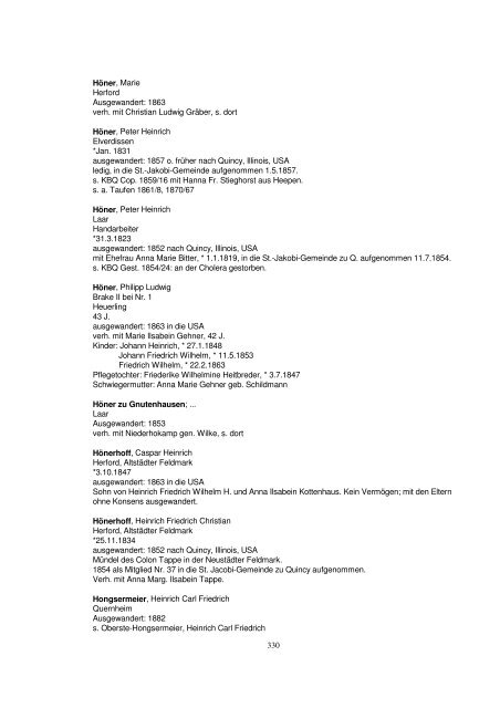 Liste der Auswanderer aus dem Kreis Herford - Amerikanetz