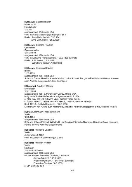 Liste der Auswanderer aus dem Kreis Herford - Amerikanetz