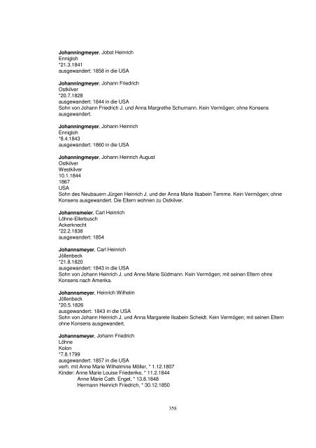 Liste der Auswanderer aus dem Kreis Herford - Amerikanetz