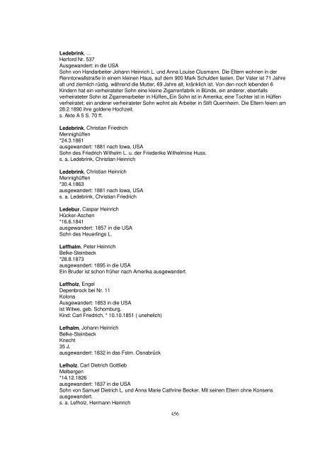 Liste der Auswanderer aus dem Kreis Herford - Amerikanetz