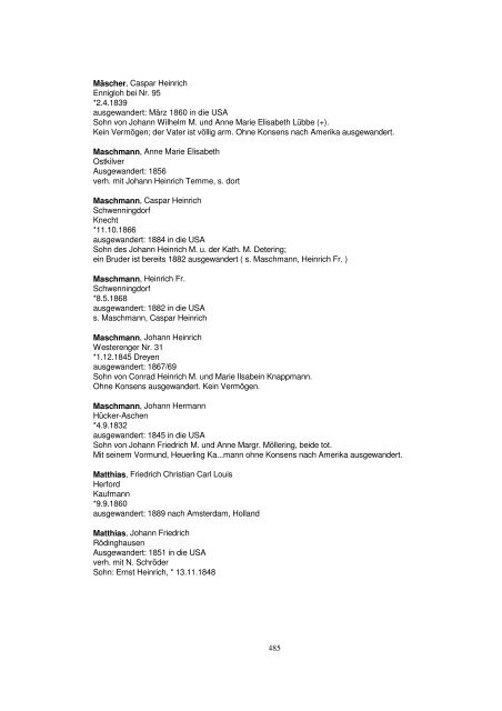 Liste der Auswanderer aus dem Kreis Herford - Amerikanetz