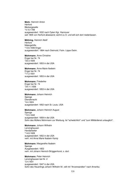 Liste der Auswanderer aus dem Kreis Herford - Amerikanetz