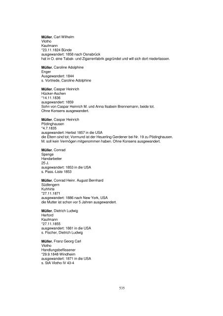 Liste der Auswanderer aus dem Kreis Herford - Amerikanetz