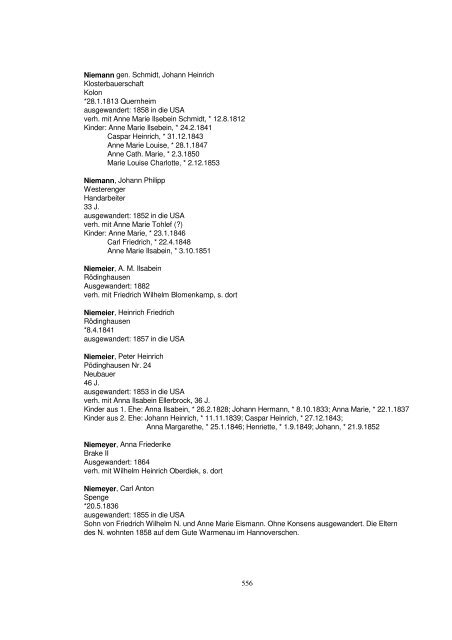 Liste der Auswanderer aus dem Kreis Herford - Amerikanetz