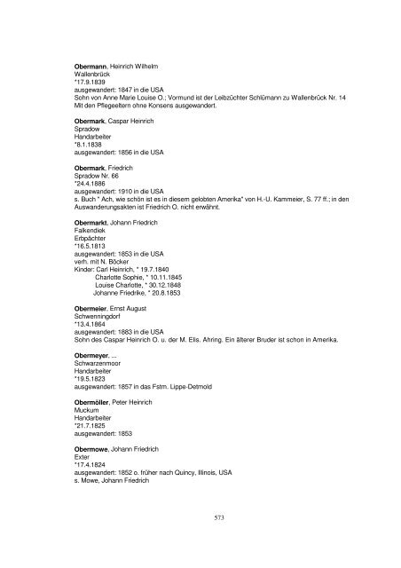 Liste der Auswanderer aus dem Kreis Herford - Amerikanetz