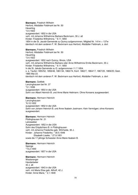 Liste der Auswanderer aus dem Kreis Herford - Amerikanetz