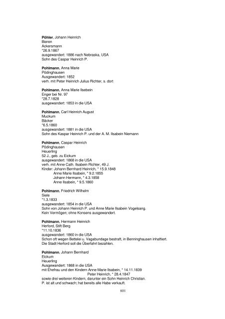 Liste der Auswanderer aus dem Kreis Herford - Amerikanetz