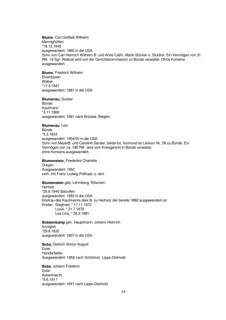 Liste der Auswanderer aus dem Kreis Herford - Amerikanetz