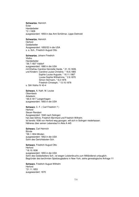 Liste der Auswanderer aus dem Kreis Herford - Amerikanetz