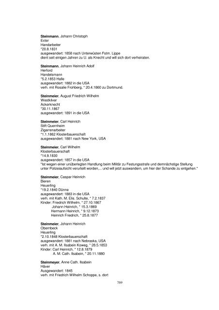 Liste der Auswanderer aus dem Kreis Herford - Amerikanetz