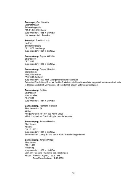 Liste der Auswanderer aus dem Kreis Herford - Amerikanetz