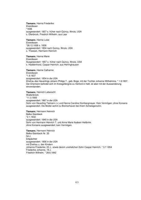 Liste der Auswanderer aus dem Kreis Herford - Amerikanetz