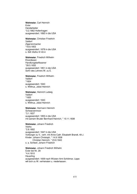 Liste der Auswanderer aus dem Kreis Herford - Amerikanetz