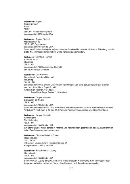 Liste der Auswanderer aus dem Kreis Herford - Amerikanetz