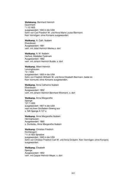 Liste der Auswanderer aus dem Kreis Herford - Amerikanetz