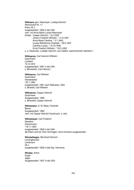 Liste der Auswanderer aus dem Kreis Herford - Amerikanetz