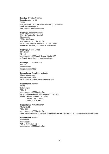 Liste der Auswanderer aus dem Kreis Herford - Amerikanetz