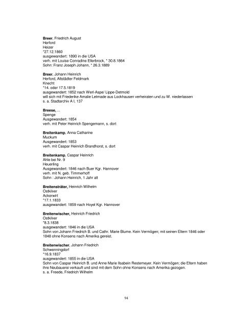 Liste der Auswanderer aus dem Kreis Herford - Amerikanetz