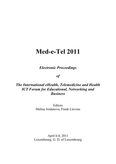 Med-e-Tel 2011 - Université de Metz