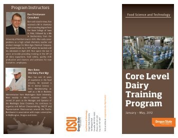 Core Level Dairy Training Program - Oregon State University