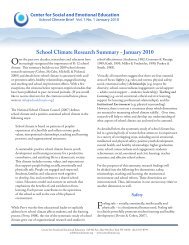 School Climate Research Summary - January 2010