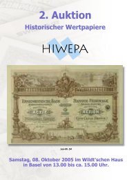 2. Auktion Historischer Wertpapiere Samstag, 08 ... - HIWEPA AG