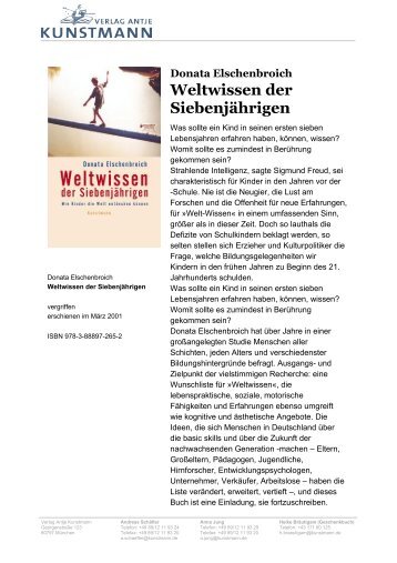 Donata Elschenbroich Weltwissen der Siebenjährigen - Verlag Antje ...