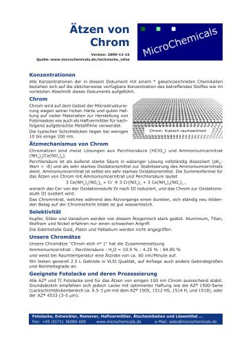 ÃƒÂƒÃ‚Â„tzen von Chrom - MicroChemicals GmbH